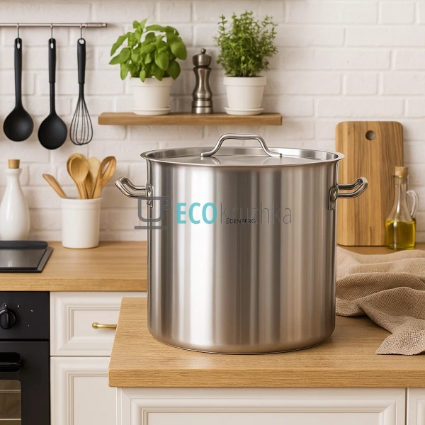 Велика каструля 30л із нержавіючої сталі з кришкою Edenberg EB-3775