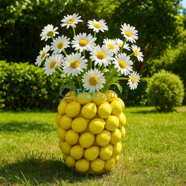 Декоративна порцелянова ваза Lemon жовта 29 см для квіті ... Декоративна порцелянова ваза Lemon жовта 29 см для квіті ...