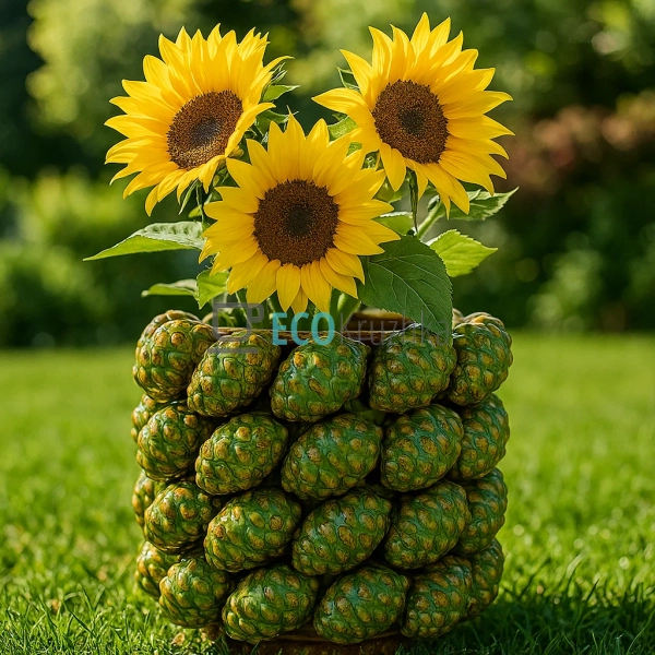 Декоративна порцелянова ваза Cones зелена 16 см для квіт ... Декоративна порцелянова ваза Cones зелена 16 см для квіт ...