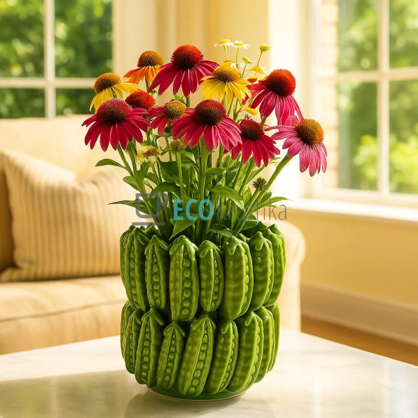 Декоративна порцелянова ваза Peas зелена 17×17 см (457-3 ... Декоративна порцелянова ваза Peas зелена 17×17 см (457-3 ...