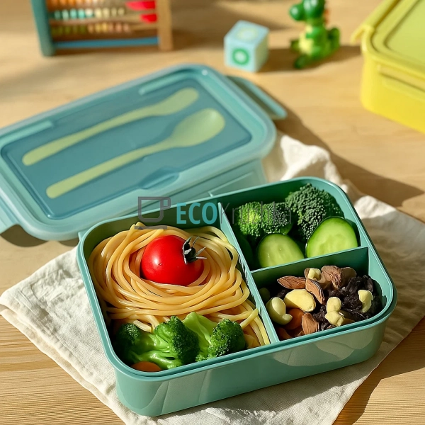 Ланч-бокс з приборами, трьохсекційний, 21.5х15х7 см, Бла ... Ланч-бокс з приборами, трьохсекційний, 21.5х15х7 см, Бла ...