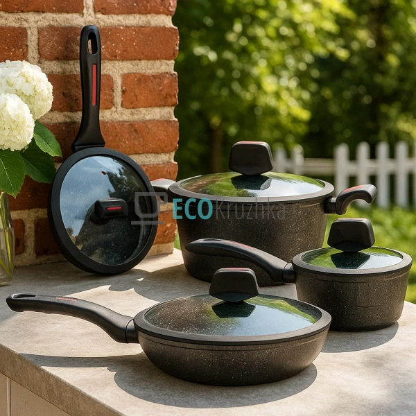 Набір кухонного посуду Edenberg 8 предметів з антипригар ... Набір кухонного посуду Edenberg 8 предметів з антипригар ...