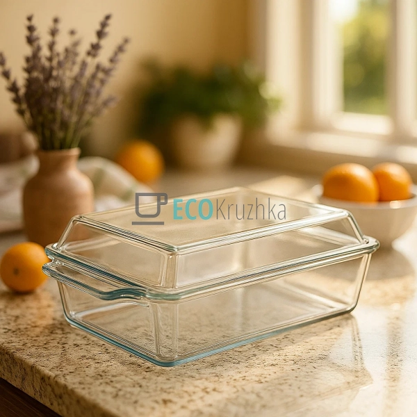 Скляна форма для запікання Edenberg 1.5 л прямокутна тер ...