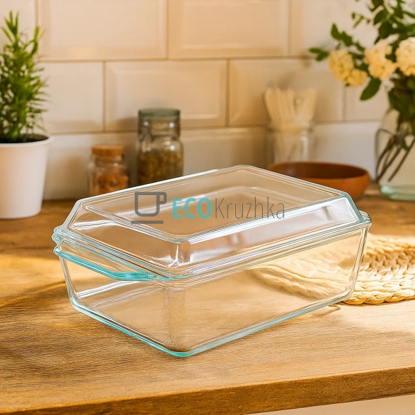 Скляна форма для запікання Edenberg 2 л прямокутна термо ...