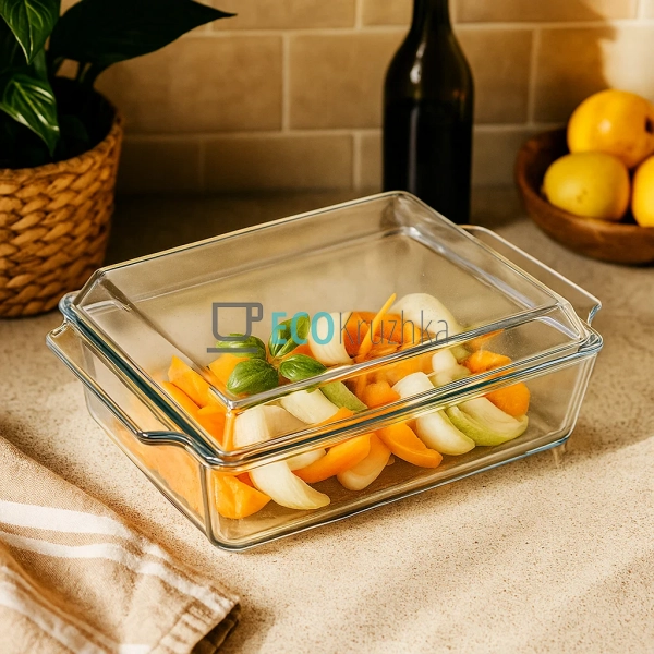Скляна форма для запікання Edenberg 1.5 л прямокутна тер ...