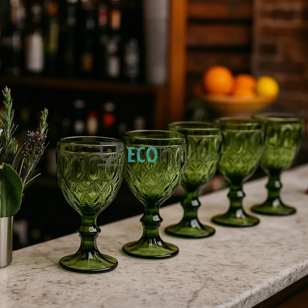 Набір келихів для вина оливковий 300 мл 6 шт (581-075) Набір келихів для вина оливковий 300 мл 6 шт (581-075)