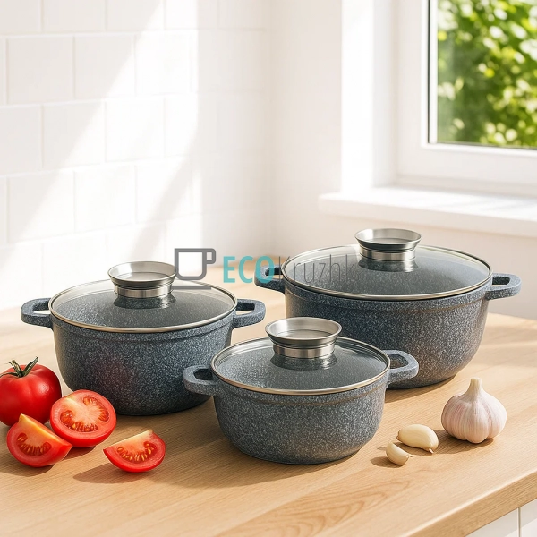 Набір каструль Edenberg з литого алюмінію 6 предметів з ... Набір каструль Edenberg з литого алюмінію 6 предметів з ...