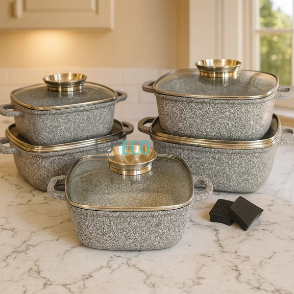 Набір алюмінієвих казанів Edenberg 5 шт з антипригарним ... Набір алюмінієвих казанів Edenberg 5 шт з антипригарним ...