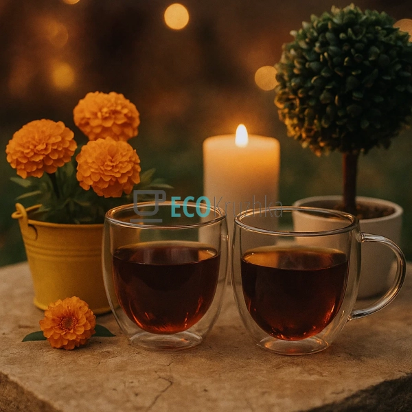 Набір чашок 2 шт 250 мл з подвійним дном Edenberg EB-195 ...