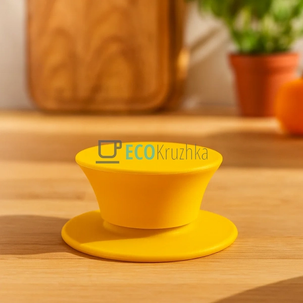 Ручка силіконова для кришки Жовта кругла Frico FRU-205