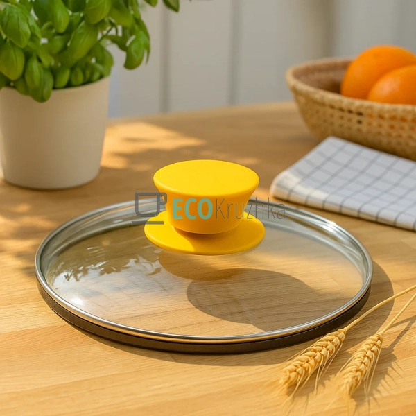 Ручка силіконова для кришки Жовта кругла Frico FRU-205