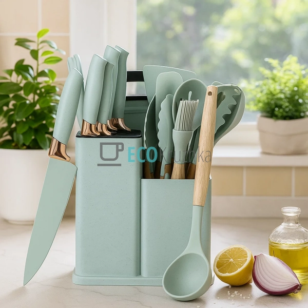 Набір кухонного приладдя з силікону 19 предметів м