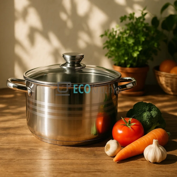 Каструля нержавіюча 12.4 л професійна з кришкою Edenberg ...