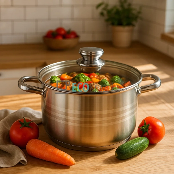 Каструля нержавіюча 12.4 л професійна з кришкою Edenberg ...