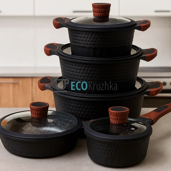 Набір посуду Edenberg з мармуровим покриттям антипригарн ...