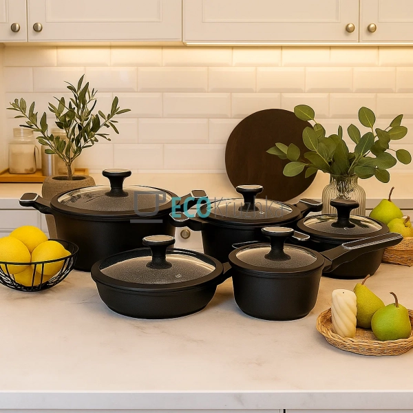 Набір посуду Edenberg з мармуровим антипригарним покритт ...