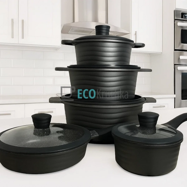 Набір посуду Edenberg з мармуровим антипригарним покритт ... Набір посуду Edenberg з мармуровим антипригарним покритт ...