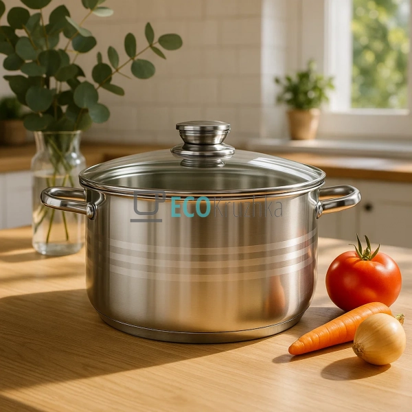 Каструля нержавіюча 17.7 л професійна з кришкою Edenberg ... Каструля нержавіюча 17.7 л професійна з кришкою Edenberg ...