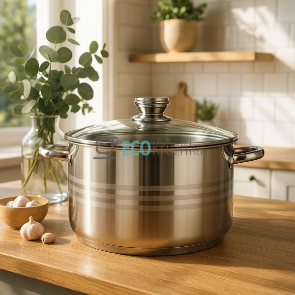 Каструля нержавіюча 17.7 л професійна з кришкою Edenberg ... Каструля нержавіюча 17.7 л професійна з кришкою Edenberg ...