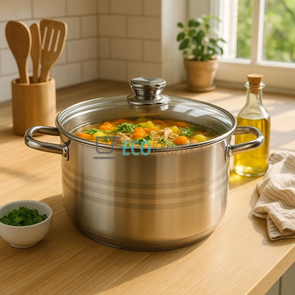 Каструля нержавіюча 20.3 л професійна з кришкою Edenberg ... Каструля нержавіюча 20.3 л професійна з кришкою Edenberg ...