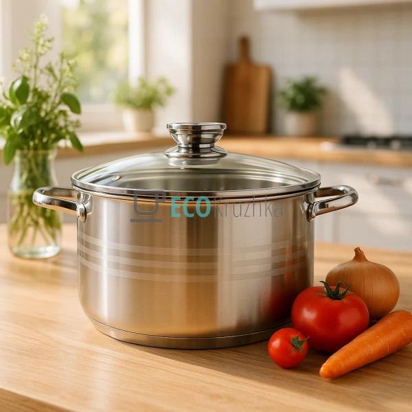 Каструля нержавіюча 20.3 л професійна з кришкою Edenberg ... Каструля нержавіюча 20.3 л професійна з кришкою Edenberg ...