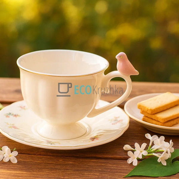 Чайний сервіз порцеляновий на 6 персон Пташка Floral - ч ... Чайний сервіз порцеляновий на 6 персон Пташка Floral - ч ...