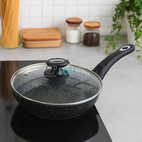 Сковорода 22 см з кришкою та мармуровим покриттям Edenbe ... Сковорода 22 см з кришкою та мармуровим покриттям Edenbe ...