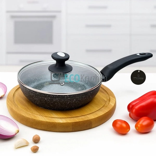 Сковорода 20 см з кришкою та мармуровим покриттям Edenbe ... Сковорода 20 см з кришкою та мармуровим покриттям Edenbe ...