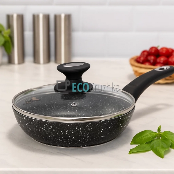 Сковорода 26 см з кришкою та мармуровим покриттям Edenberg EB-4110