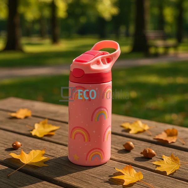 Термос дитячий поїлка з трубочкою 300 мл Рожева (MT-3453 ...