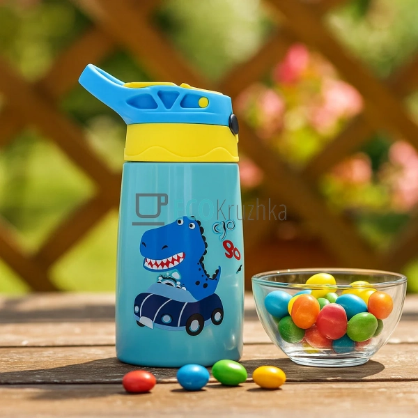 Термос дитячий поїлка з трубочкою 350 мл Динозавр (MT-34 ... Термос дитячий поїлка з трубочкою 350 мл Динозавр (MT-34 ...