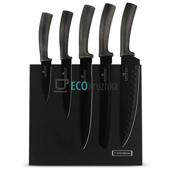 Набір кухонних ножів Edenberg з магнітною підставкою, 6 ... Набір кухонних ножів Edenberg з магнітною підставкою, 6 ...
