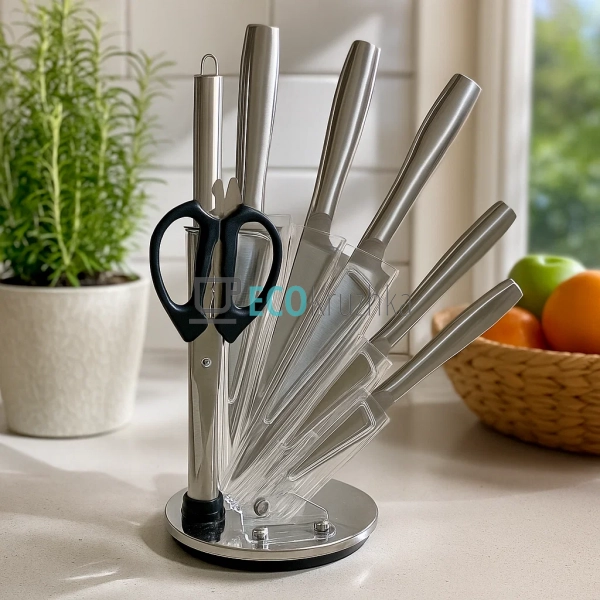 Набір кухонних ножів 8 предметів з обертовою підставкою ... Набір кухонних ножів 8 предметів з обертовою підставкою ...
