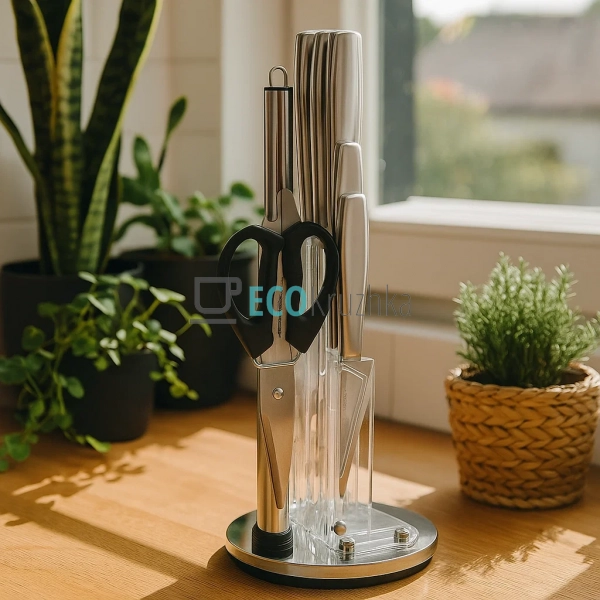 Набір кухонних ножів 8 предметів з обертовою підставкою ... Набір кухонних ножів 8 предметів з обертовою підставкою ...