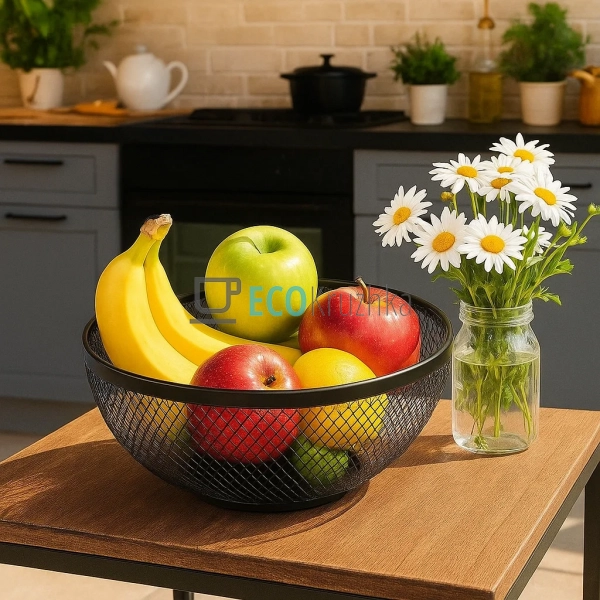 Фруктівниця металева 26см Чорна (R92041)
