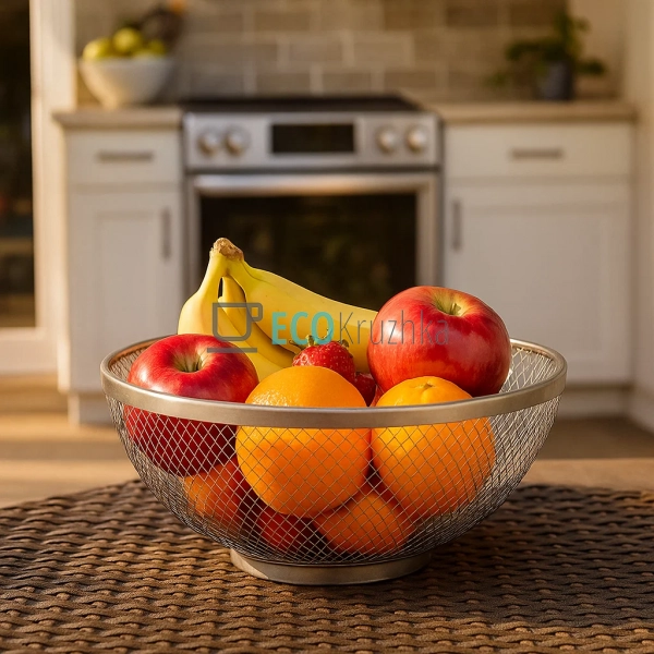 Фруктівниця металева 26см Сіра (R92041) Фруктівниця металева 26см Сіра (R92041)