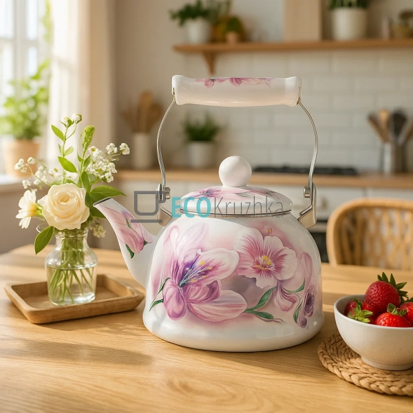 Чайник Емальований 2 л Орхідея (5/L) Чайник Емальований 2 л Орхідея (5/L)