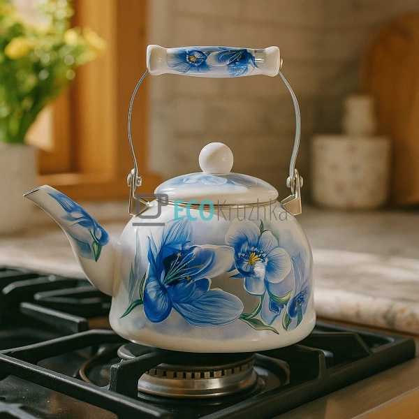 Чайник Емальований 2 л Орхідея (10/L) Чайник Емальований 2 л Орхідея (10/L)