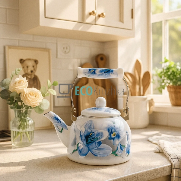Чайник Емальований 2 л Орхідея (10/L) Чайник Емальований 2 л Орхідея (10/L)