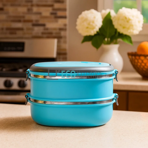 Ланч-бокс подвійний 1800 мл нержавіючий Kamille блакитни ... Ланч-бокс подвійний 1800 мл нержавіючий Kamille блакитни ...