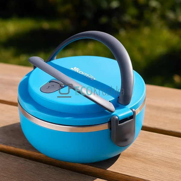 Ланч бокс нержавіючий Kamille 700мл Балакитний KM-2105