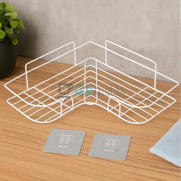 Полиця кутова універсальна на самоклейкій стрічці 26×26× ...