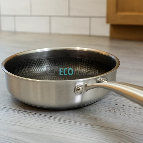 Глибока сковорода нержавіюча професійна з кришкою  28 х  ...