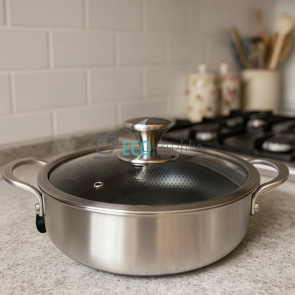 Сотейник нержавіючий професійний з кришкою 28 х 7 см Ede ... Сотейник нержавіючий професійний з кришкою 28 х 7 см Ede ...