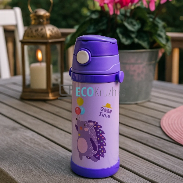 Термос дитячий поїлка з трубочкою 350 мл Їжачок Фіолетов ... Термос дитячий поїлка з трубочкою 350 мл Їжачок Фіолетов ...