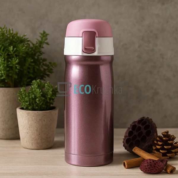 Термокружка Vacuum cup 350 мл Рожевий EK10890 Термокружка Vacuum cup 350 мл Рожевий EK10890
