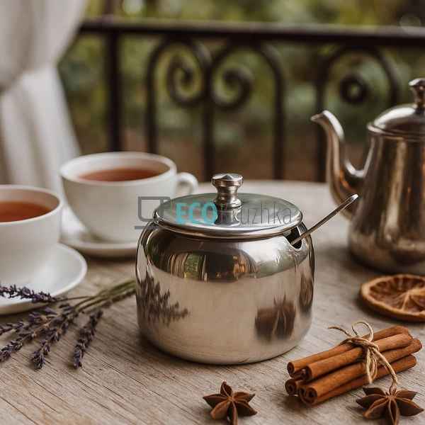 Цукорниця нержавіюча 150 мл з ложкою Frico FRU-061 Цукорниця нержавіюча 150 мл з ложкою Frico FRU-061