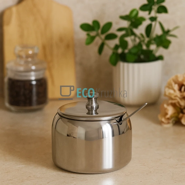 Цукорниця нержавіюча 150 мл з ложкою Frico FRU-061 Цукорниця нержавіюча 150 мл з ложкою Frico FRU-061