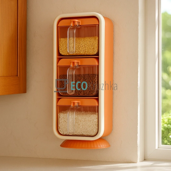 Диспенсер 3 секції для спецій на самолипкій міцній стріч ... Диспенсер 3 секції для спецій на самолипкій міцній стріч ...