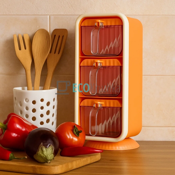 Диспенсер 3 секції для спецій на самолипкій міцній стріч ... Диспенсер 3 секції для спецій на самолипкій міцній стріч ...